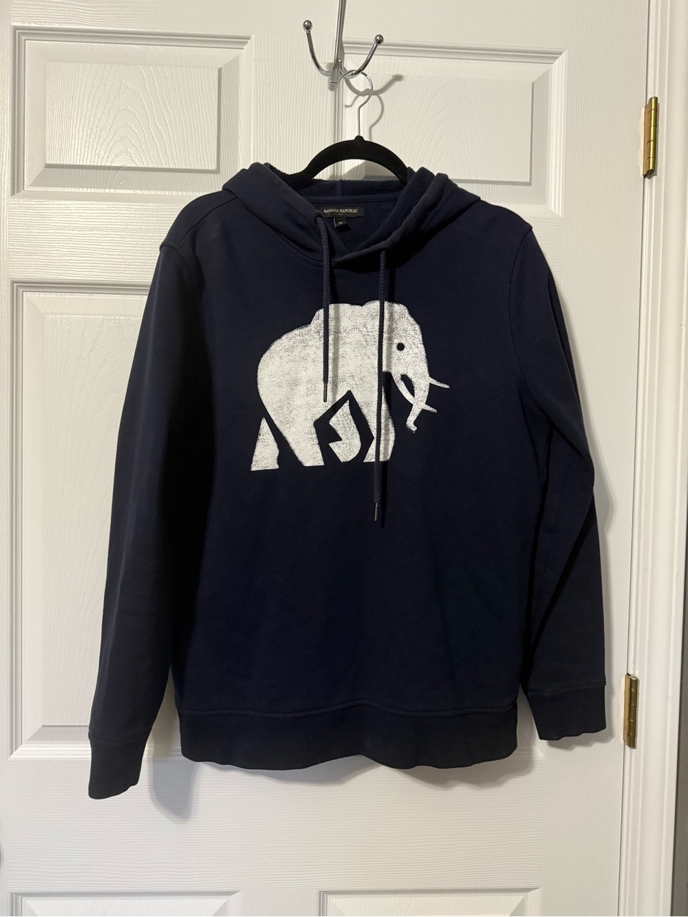 Banana Republic Men's Navy Elephant Graphic Hoodie Sweatershirt-M - Picture 2 of 6